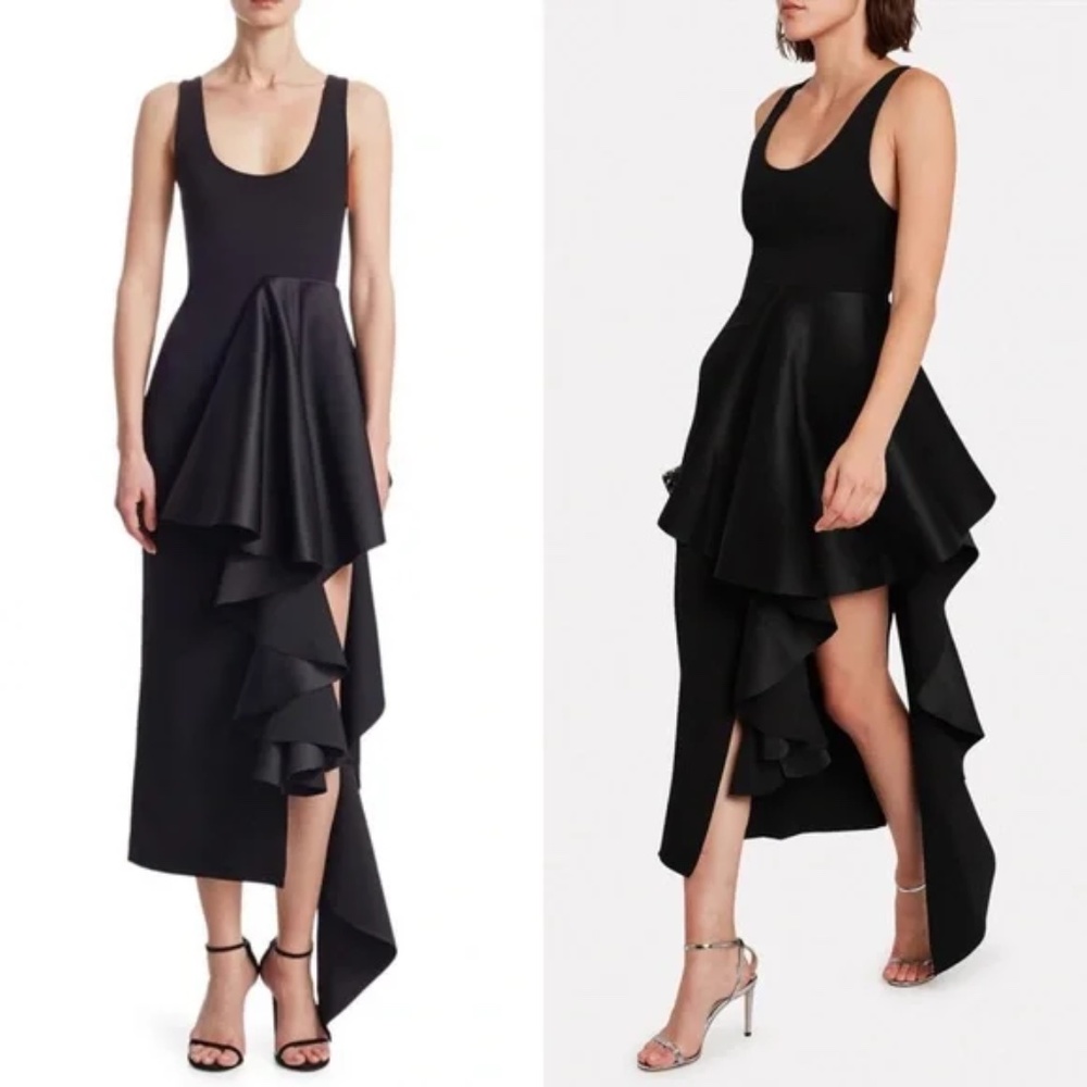 Solace London Naya Ruffle Midi Dress Size 0